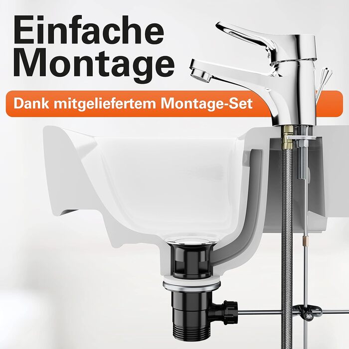 Змішувач для ванної кімнати Verona з витяжною штангою та комплектом зливу, однозахватний, хром