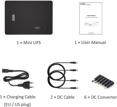 Mini UPS для роутера, модема, камери: безперебійне живлення 37Wh, USB 5V/9V/12V, AC-DC