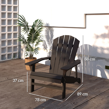 Крісло Едіро́к, стійке до погодних умов, дерев'яне, для саду та вулиці, з високою спинкою та підлокітниками