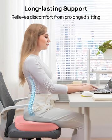 Ортопедична подушка-кільце Feagar для сидіння, ергономічна подушка-пончик від геморою, ішіасу та для післяпологового відновлення, регульована (Рожева, стандарт 60-100 кг)