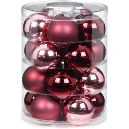 Різдвяні кулі зі скла 6 см, 20 шт. ялинкові кулі, колір яскраво-рожевий