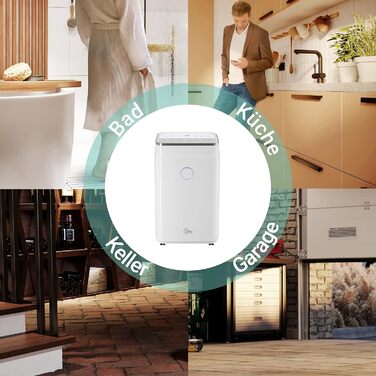 SUNTEC DryFix 20 – Електричний осушувач повітря для дому до 63 м² (20 л/день) 3-в-1: осушувач, очищувач повітря, сушарка для білизни