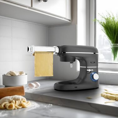 Кухонна машина з тістомісом та спагетницею – 2000W, з нержавіючою сталею, 6.2L, сірий колір