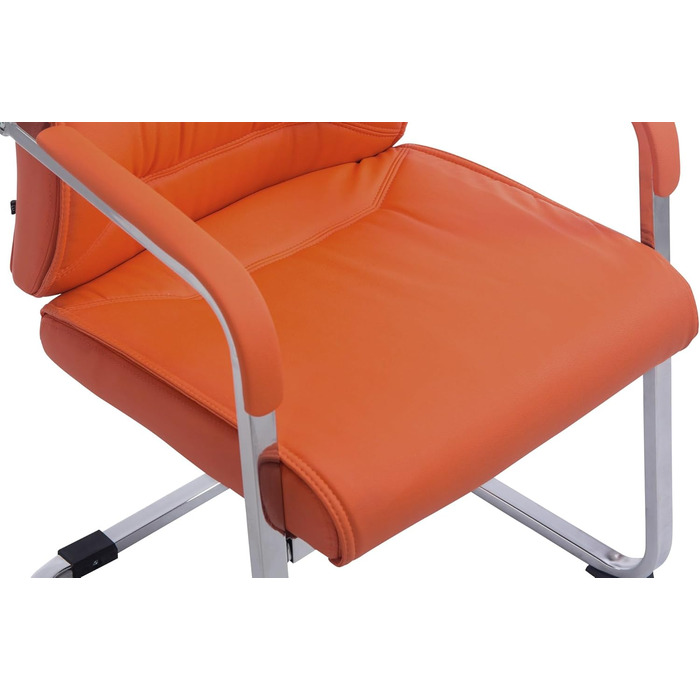 Стілець барний Anubis I помаранчевий, штучна шкіра, до 260 кг, з підлокітниками та захистом підлоги