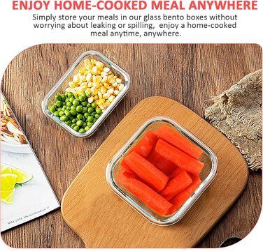 Набір скляних контейнерів Komuee 24 шт. для зберігання продуктів, з кришками, BPA-free, для мікрохвильовки та посудомийної машини (12 контейнерів та 12 кришок), червоний