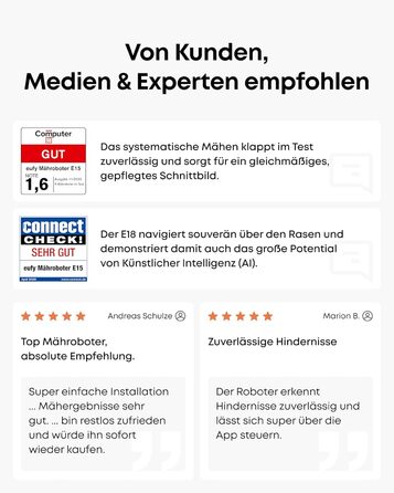 Робот-газонокосилка Eufy E15 без дроту, для саду до 800 м², TrueVision, Smart-навігація, уникнення перешкод, керування через додаток