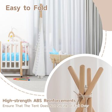 Дитяче намет Tipi з м'якою матрацом, бавовна, канвас. Намет Tipi для дітей з гірляндою зірочок, сумкою, прапорцем (білий)