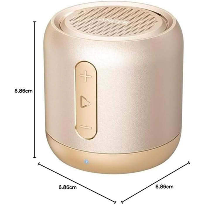 Портативна Bluetooth колонка Anker Soundcore Mini з FM радіо, 15 годин роботи та потужним басом (золота)