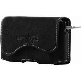 Чохол з натуральної шкіри MATADOR Slim Design, сумісний з чохлом для телефону iPhone 5 / 5S / 5C / SE Поясна сумка Перехресна кишеня з чохлом BeltClip (чорний)