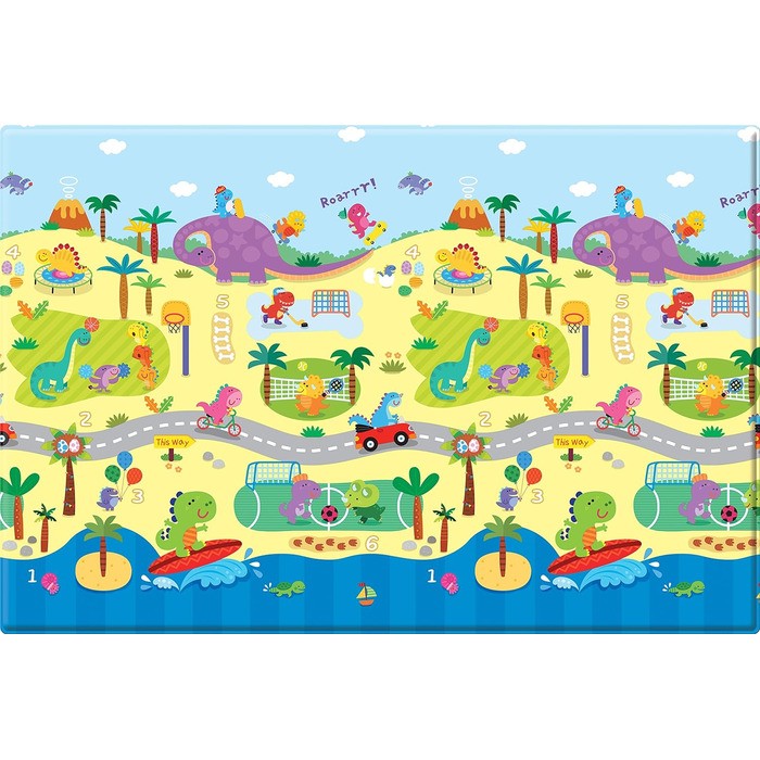 Ігровий килимок - BABY CARE - Dino Sports - Середній - 1,85 м * 1,25 м * 12 мм
