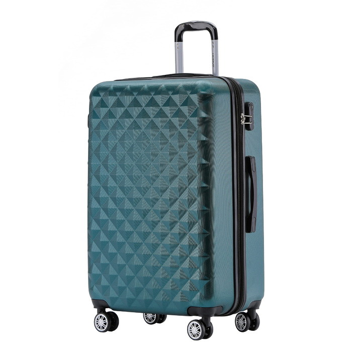 Набір валіз Beibye Zwillingsrollen 2066: жорсткий корпус, тріумф у подорожах (M-L-XL, темно-зелений XL)