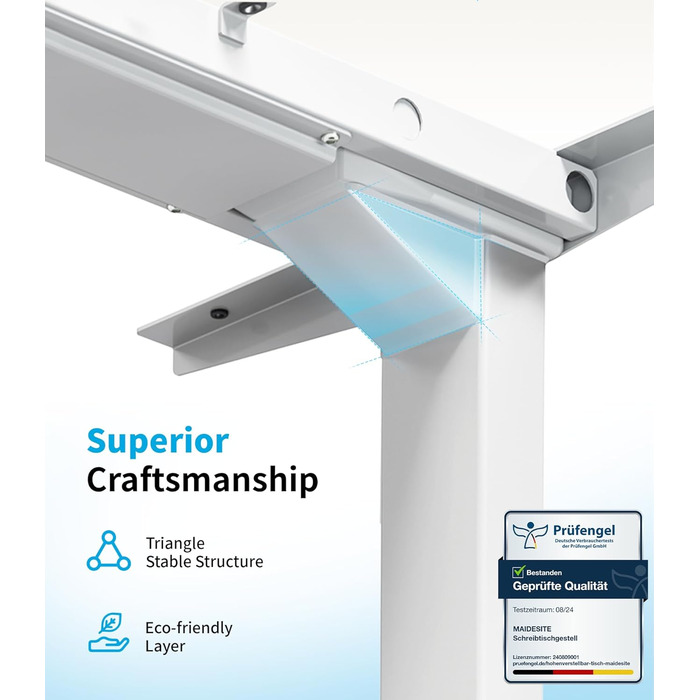 Електричний регульований стіл MAIDeSITe T2 Pro Plus (Чорний, Сірий) з 2 моторами, 3 ступені регулювання та пам'ять