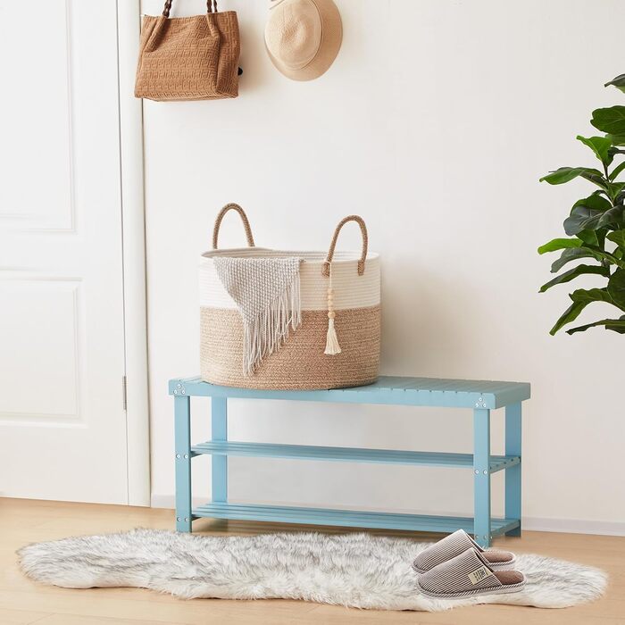 YOUDENOVA Плетіний кошик для білизни великий 65л, кошик для зберігання, кошик для ковдр, іграшок, для вітальні, дитячої кімнати, коричневий 50x33 см