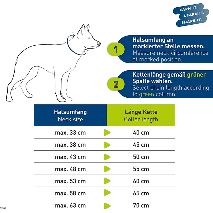 Нашийник для собак Sprenger з наскрізним ланцюжком 3 мм i нашийник з нержавіючої сталі для короткошерстих і довгошерстих порід собак вагою до 55 кг, 60 см, чорний 60 см