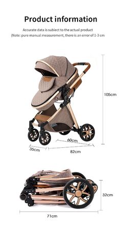 Дитяча коляска YAZOCO 3 в 1: Buggy, Babybett, Комплект. Легкий складаний візок з алюмінієвим каркасом для новонароджених (рожевий)
