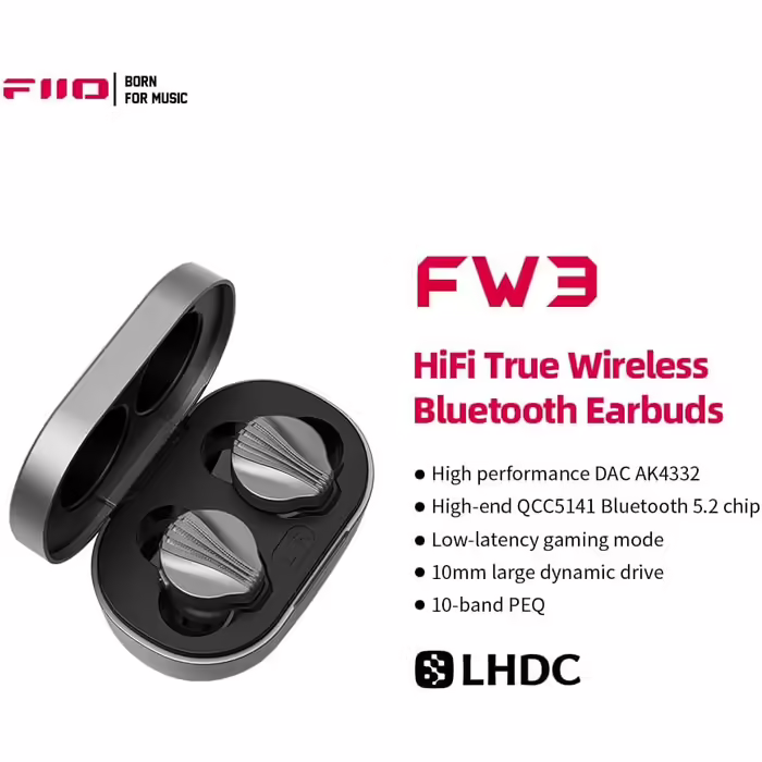 FiiO FW3 бездротові внутрішньоканальні навушники, сірі