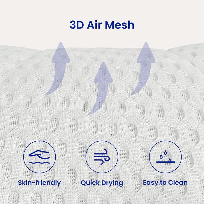 Подушка для ванни, швидковисихаюча, велика сітчаста подушка для тіла, з мішком для білизни та петелькою, біла