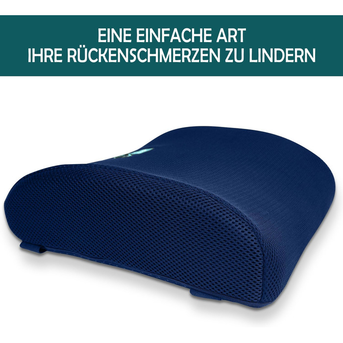 Підкова для спини JX OFFICE блакитна ергономічна з Memory Foam - для офісу, крісла, дому. Зменшує та запобігає болям у спині