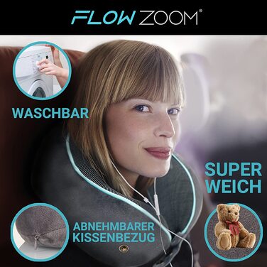 Подушка для шиї FLOWZOOM сіра