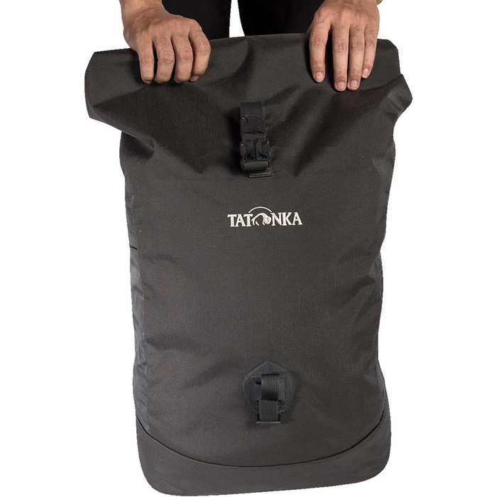 Л Daypack Grip Rolltop Pack - Рюкзак із застібкою на рулон і відділенням для ноутбука на 15 - 34 літри (Чорний), 34