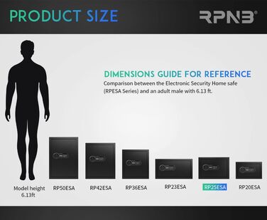 Сейф RPNB Luxus з цифровим замком, 14л - для дому, офісу, готелю, зберігання грошей та коштовностей