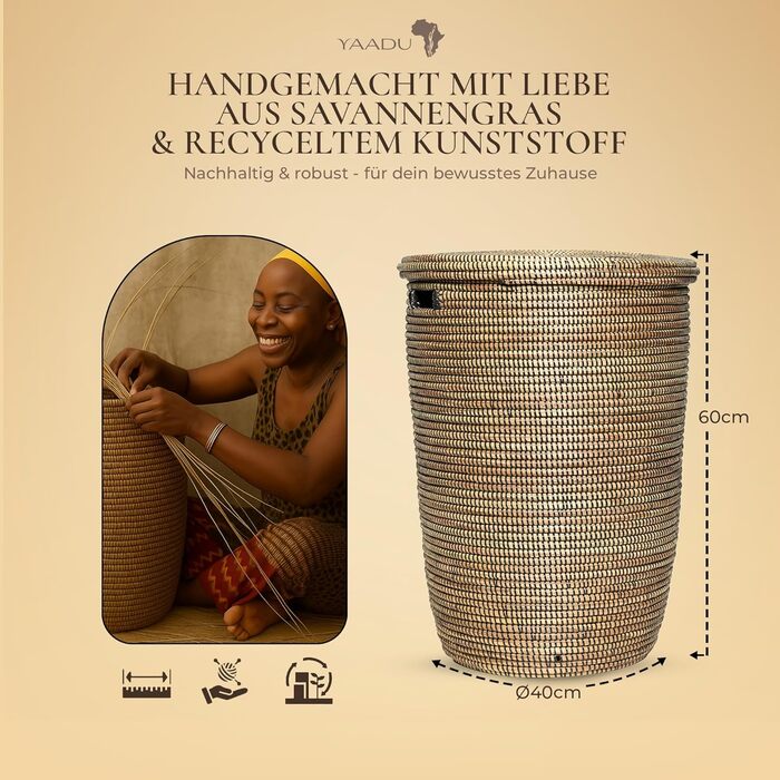 Кошик для білизни YAADU з кришкою - XXL, великий контейнер для білизни, чорний плоский корзину, ящик для білизни