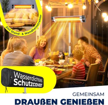 Інфрачервовий обігрівач KESSER® 2500W з захисним чохлом та телескопічним штативом – для тераси, вітальні, дачі