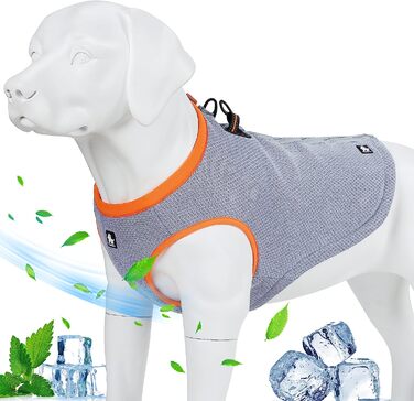 Охолоджуючий жилет для собак MOKCCI Truelove, Куртка-холодильник з регульованою застібкою-блискавкою для тренувань на відкритому повітрі, полювання і кемпінгу (1 упаковка) оранжевого кольору