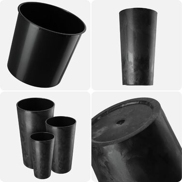 Набір горщиків KADAX (3 шт.) з дерев'яною стружкою, чорний бетон, 19,25, 30 см