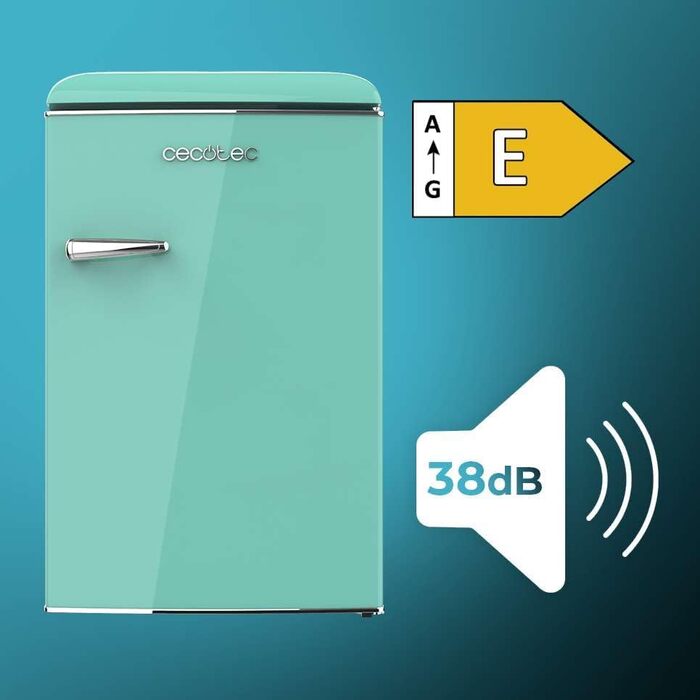 Міні-холодильник Cecotec Bolero CoolMarket TT Origin 45: зелений, 110 л, 1 дверцята, ретро-дизайн