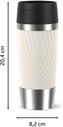 Термокружка Emsa Travel Mug Classic Twist, 0.36 л, кремовий, з кришкою Quick-Press, з нержавіючої сталі