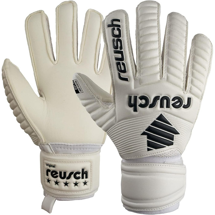 Молодіжні воротарські рукавички Reusch унісекс Legacy Arrow Silver Junior з дуже хорошим захопленням і зовнішнім швом 5 білого кольору