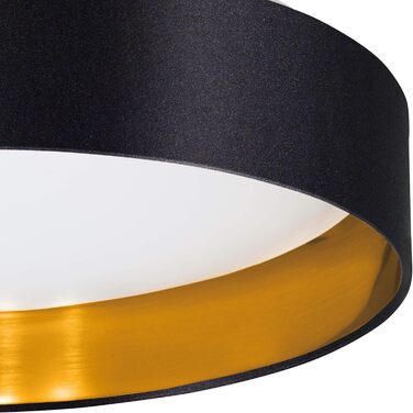 Підвісний світильник EGLO Maserlo, текстильний підвісний світильник на 2 полум'я, овальний підвісний світильник зі сталі та тканини, колір матовий нікель, чорний, золотий, цоколь E27, L 78 см (світлодіодний стельовий світильник)
