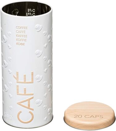 Коробка для кавових капсул - Коробка для кавових стручків - Тримач для капсул, білий (18x8 см)