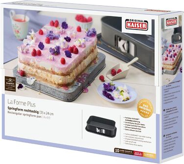 Форма для випічки Kaiser La Forme Plus прямокутна 35 x 24 см з емальованим дном, антипригарне покриття, для торту, тирамісу