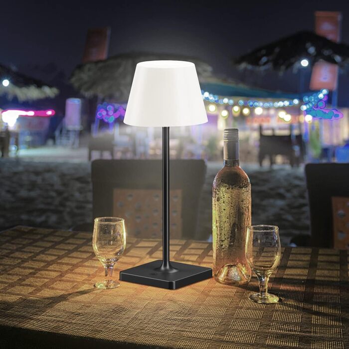 LED настільна лампа Infray з акумулятором, диммування, IP44, для дому та вулиці (чорний)