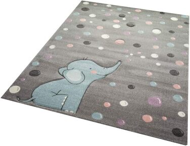 Килим Dream Дитячий килимок Слон Дитячий килимок з точками в сіро-блакитному кольорі Розмір 120х170 см 120 х 170 см