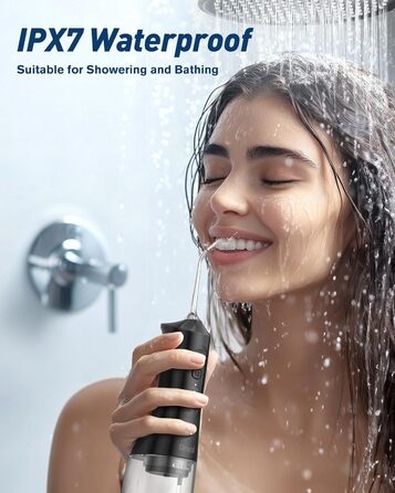 Іригатор для порожнини рота Munddusche: Професійний очищувач зубів з технологією мікробульбашок, регульований тиск води, для чищення зубів та брекетів, чорний