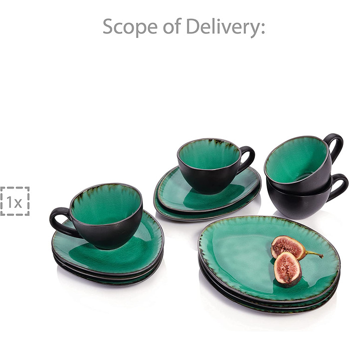 Sänger Kaffeeservice Palm Beach: 12-частинний набір посуду з кераміки для 4 осіб, преміум-якість