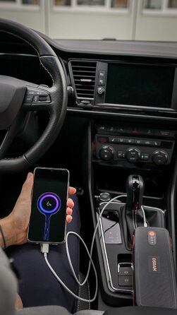 Osram BATTERYstart 400: Літієвий пусковий пристрій 2000A 12V з Powerbank для бензинових та дизельних двигунів (до 8L бензин, 4L дизель), 16800mAh