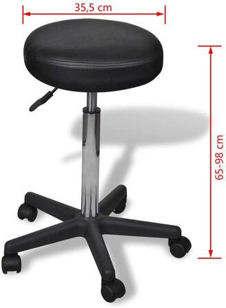 Стілець на коліщатках VidaXL, робочий стілець, обертовий стілець, косметичний стілець, офісне крісло