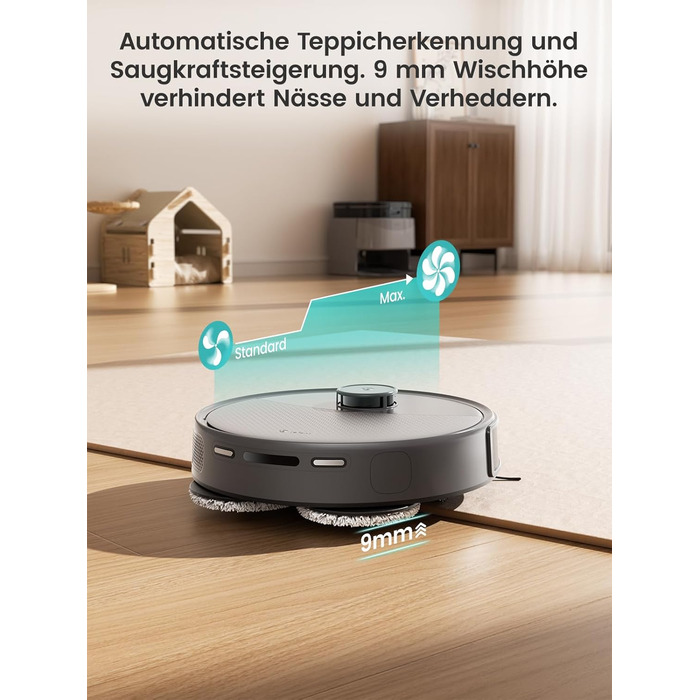 Робот-пилосос LEFANT M3 MAX: 6000Pa, вологе прибирання, лазерна навігація, антизаплутування, керування через додаток та Alexa, для тварин та килимів