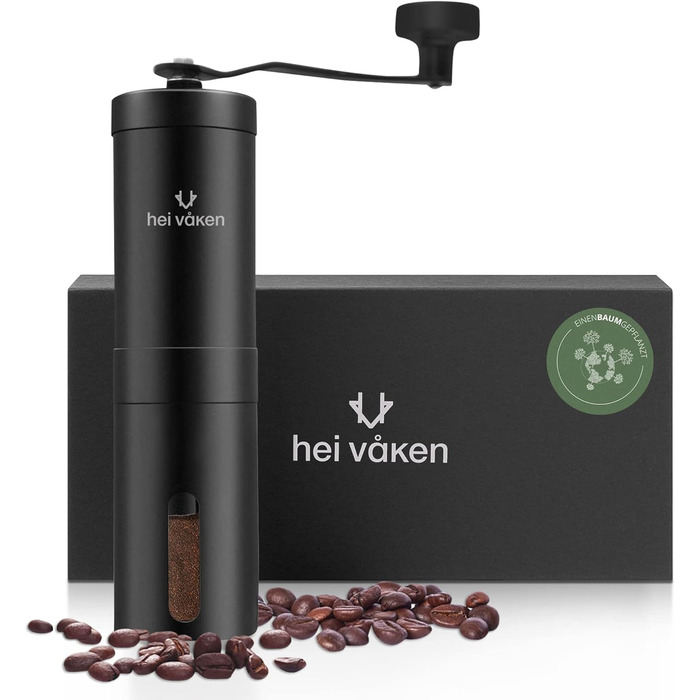 Ручна кавомолка з конічним жорнами - регульований ступінь помелу - кавомолка з нержавіючої сталі для дому та в дорогу