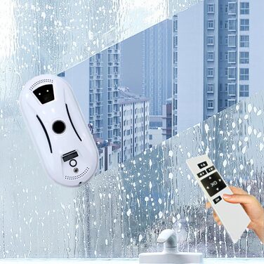 Робот для миття вікон з автоматичним струменем води, 5600 Па, для гладких поверхонь, з пультом дистанційного керування, з 10 мітками для миття