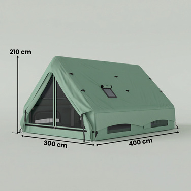 Надувний намет для 8-10 осіб, швидке встановлення, всесезонний, водонепроникний, стійкий до подряпин, з отвором для димоходу та вікном у даху