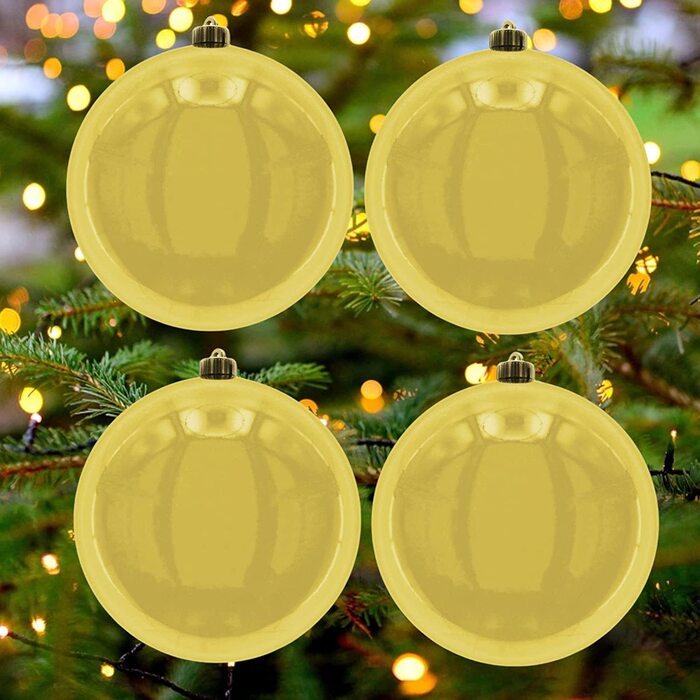 Різдвяні кулі вуличні ялинкові кулі, морозостійкі і стійкі до атмосферних впливів (кулька діаметром 12 см - 4 шт., бордовий)