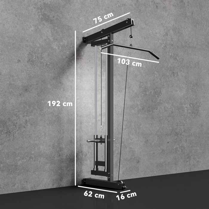 Тренажер Рудермасхін для тренувань, настінний фітнес-обладнання, кабельне тренажер для домашнього спортзалу, сталь, чорний