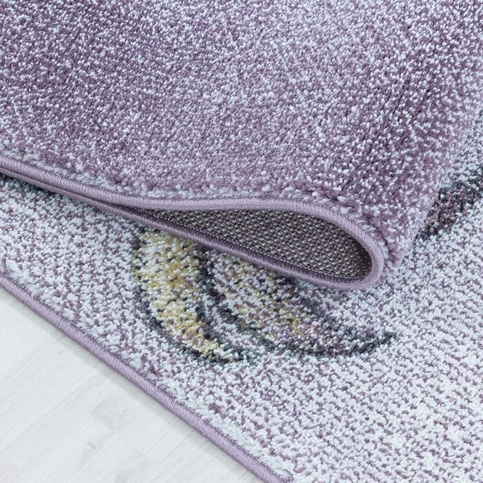 Домашній дитячий килим з коротким ворсом Фіолетовий Єдиноріг Зоряний дизайн Дитячий килим м'який, Колір Фіолетовий, Розмір 80x150 см