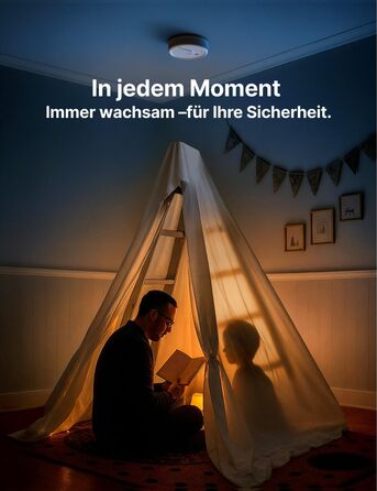 X-Sense Розумний димовий датчик з Wi-Fi, EN 14604, нічний режим, 10 років служби, змінна батарея, керування через додаток, XS0E-iR, білий