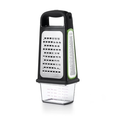 Тертка з контейнером та знімною насадкою для цедри OXO Graters And Slicers (11231700), Чорний